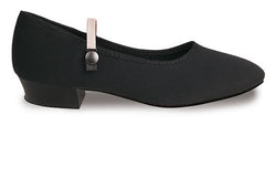 Low heel character dance shoes in black canvas