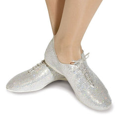Silver sparkle hologram jazz shoes