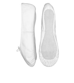 Full sole leather ballet shoes, white.