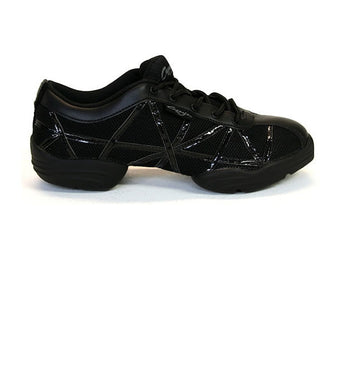 Capezio web sneaker in black patent