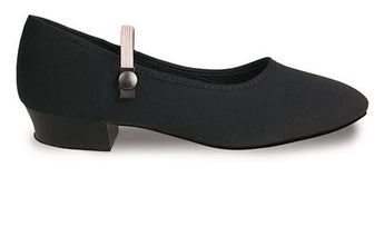 Low heel character dance shoes in black canvas