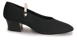 Cuban heel character dance shoes in black canvas
